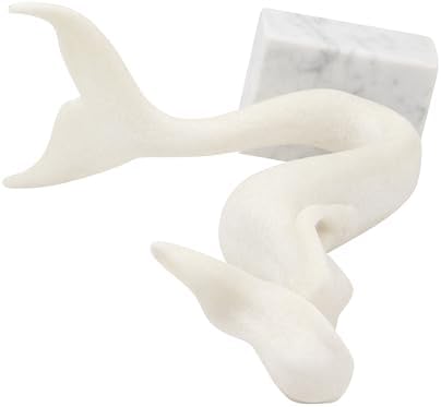 White Marble Mermaid Statue 14 Inch Home Decor 1
