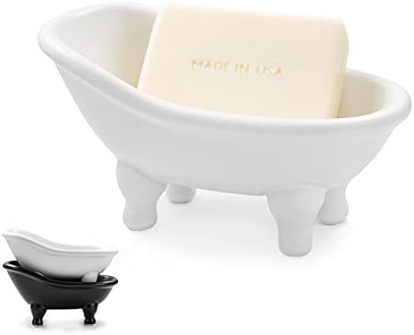 1piece White Ceramic Soap Dish with Drainage