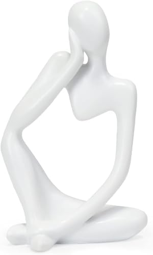 NxInnoX Creative Resin Thinker Statue - White Left Small