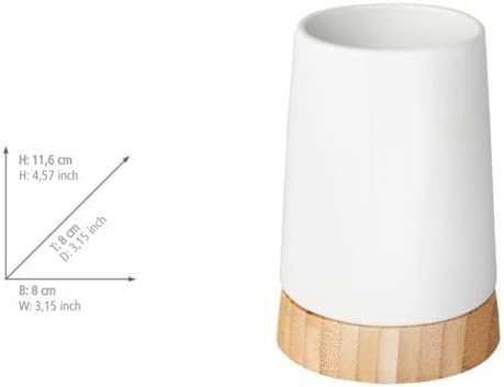 Wenko 17675100 Bamboo Ceramic Toothbrush Holder 1