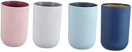 4pcs Simple Style Toothbrush Cups Tumblers for Mouthwash and Rinsing