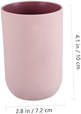 Unomor 4pcs Simple Style Toothbrush Tumblers with Curved Edges