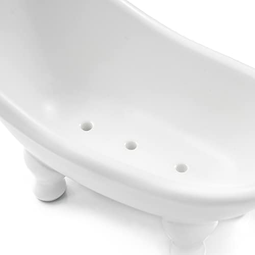 1piece White Ceramic Soap Dish with Drainage