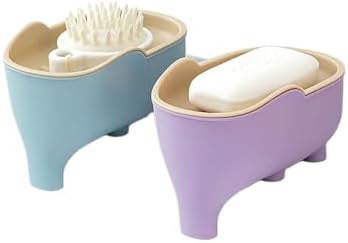 Cute Elephant Soap Dish with Double Layer Drainage 1