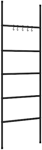Stylish 5-Tier Iron Towel Rack Black