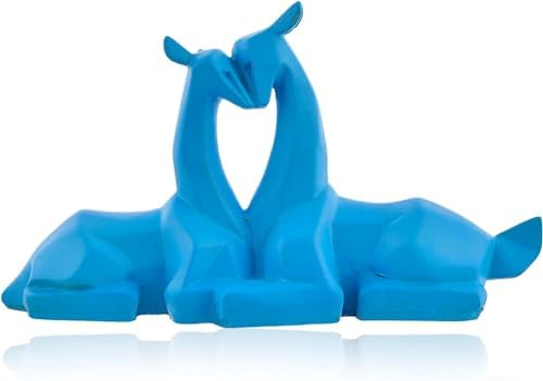 Handmade Sitting Deer Pain Statue for Home Dcor