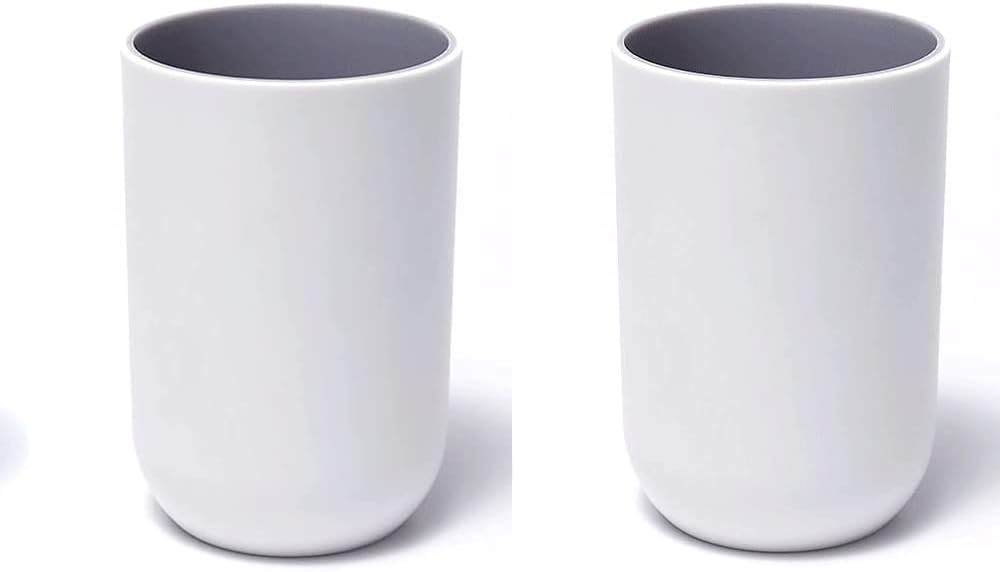 RabyLeo Unbreakable Reusable Cups Set of 2 Light Gray