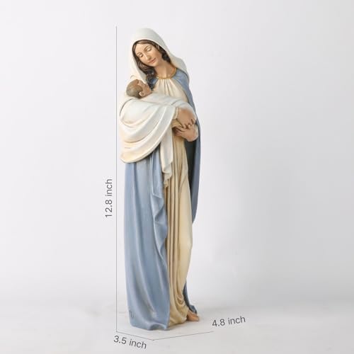 BC Catholic Madonna with Child Statue 1275 Inch Hand Painted Classical Renaissance Sculpture
