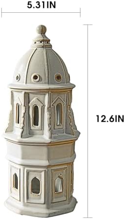 LIZOFER 126 Inch European Dome Tower Ceramic Decor