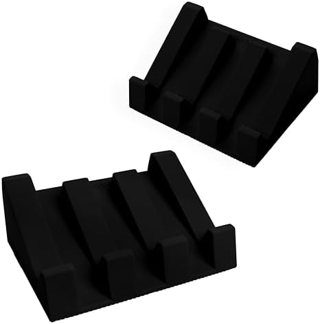 iSoapStone Silicone Soap Dish 2-Pack Black