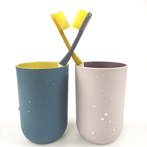 RabyLeo Unbreakable Reusable Cups Set of 2 Light Pink Navy Blue