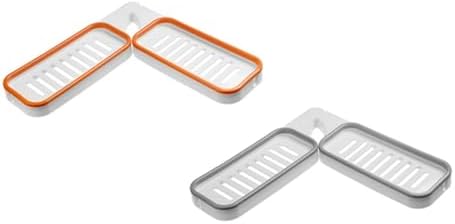 2pcs Wall Mounted Toiletry Holder Rotatable Storage Rack Grey