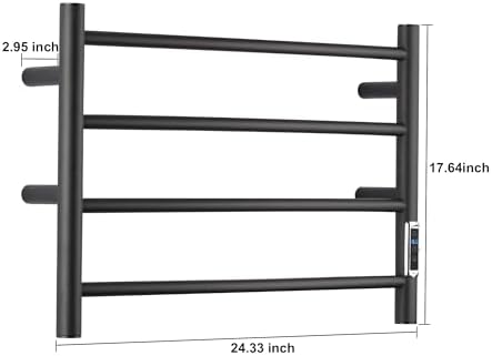 BLARALA Heated Towel Rack 4 Bar Stainless Steel with Timer Temperature Control