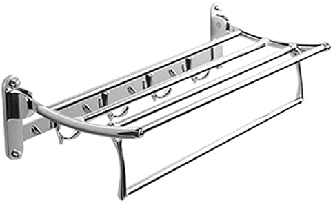 Bathroom Towel Rack 19 Inches Foldable Wall Mounted Double Holder