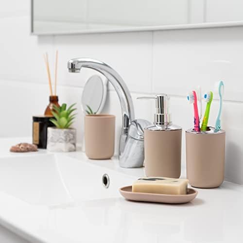 Moss Stone 6 Piece Bathroom Accessory Set - Beige