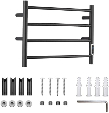 BLARALA Heated Towel Rack 4 Bar Stainless Steel with Timer Temperature Control