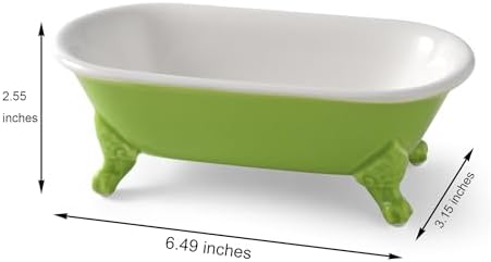 65 Inch Ceramic Soap Dish with 3 Drain Holes