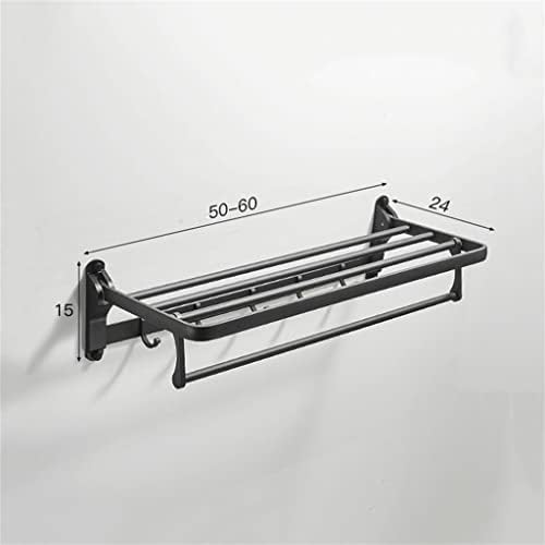 60CM Black Wall-Mounted Towel Rack