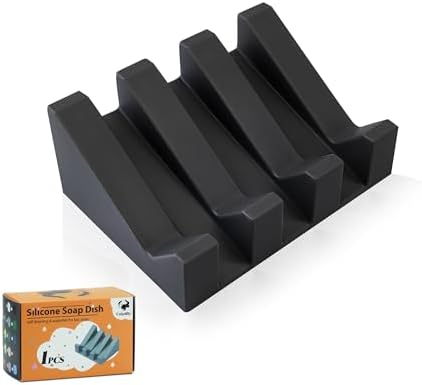 Coipdfty Soap Dishes 1 Black Self-Draining Bar Soap Holder