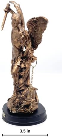 RUSTIX Saint Michael Statue Defeating Satan 85 Inch Bronze