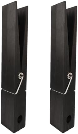 Wooden Towel Hooks for Bathroom Black Large Size