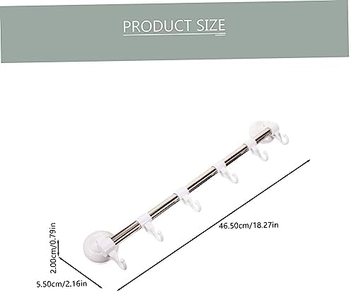 Vaguelly Stainless Steel Suction Cup Towel Rack 6 Hooks No Drill