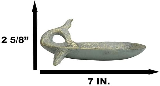 Ebros Gift Cast Iron Whale Soap Dish Tray