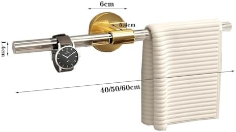 Modern Luxury Towel Rack with Single Round Base No Drilling 50cm Gold