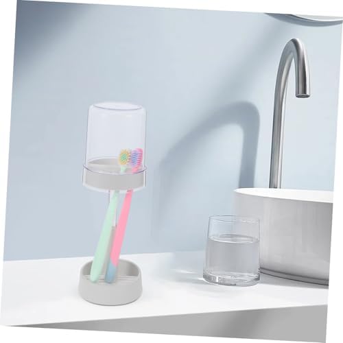 GLEAVI Modern Toothbrush Holder with Lid and Cup