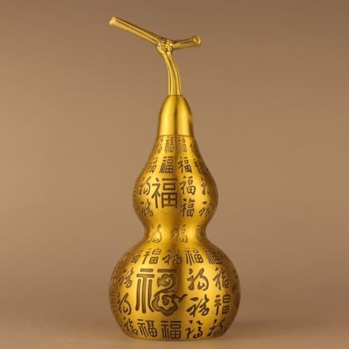 Chinese Gourd Feng Shui Charm Brass Sculpture Decor