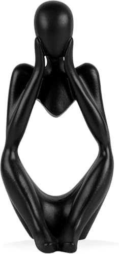NxInnoX Creative Resin Thinker Art Sculpture Black Focus Small