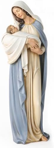 BC Catholic Madonna with Child Statue 1275 Inch Hand Painted Classical Renaissance Sculpture