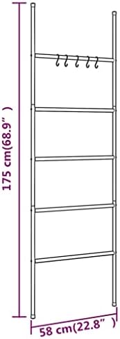 Stylish 5-Tier Iron Towel Rack Black