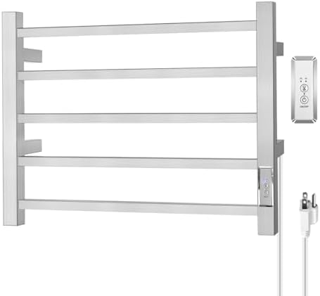 Aquatrend Heated Towel Rack with 5 Bar Stainless Steel Design