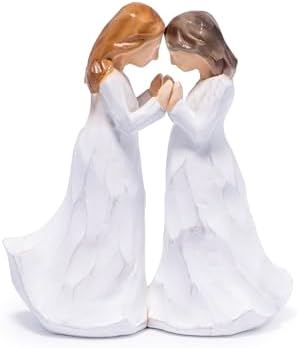 Hodao Handcrafted Sisterhood Friendship Figurine - White Wooden-Effect Sculpture