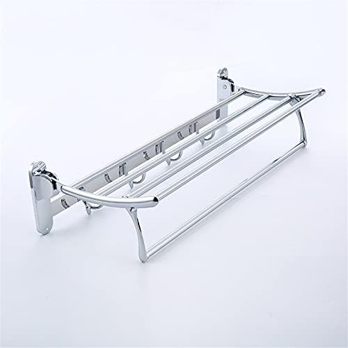 Bathroom Towel Rack 19 Inches Foldable Wall Mounted Double Holder