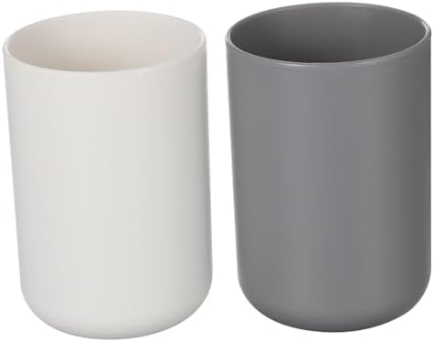 SHOWERORO 2Pcs Plastic Toothbrush Cup Set