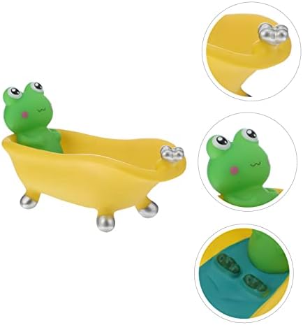 SHOWERORO 1pc Frog Soap Holder Drain Tray