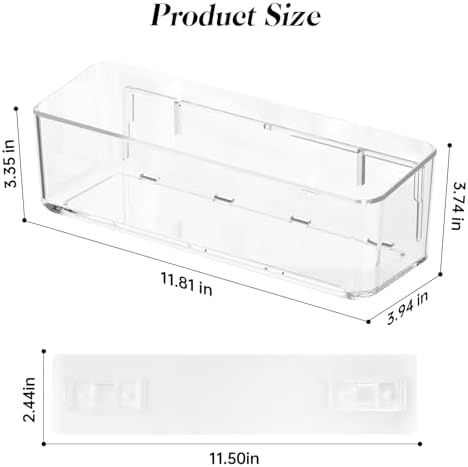 PAVSTINE 2 Pcs Clear Shower Shelf Organizer
