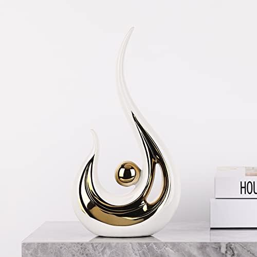 LCCCK Modern Ceramic Flame Statue for Home Decor