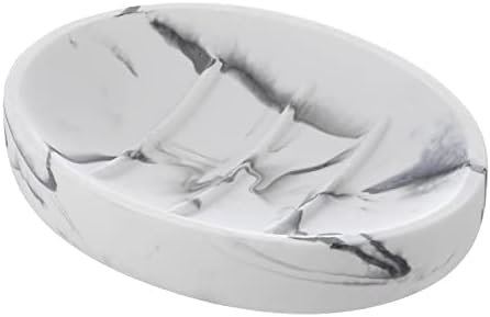 INIUNIK Marble Look Soap Dish - Bar Soap Holder for Shower Kitchen Sink