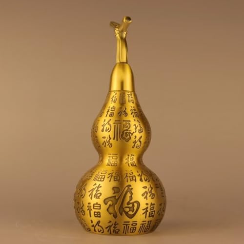Chinese Gourd Feng Shui Charm Brass Sculpture Decor
