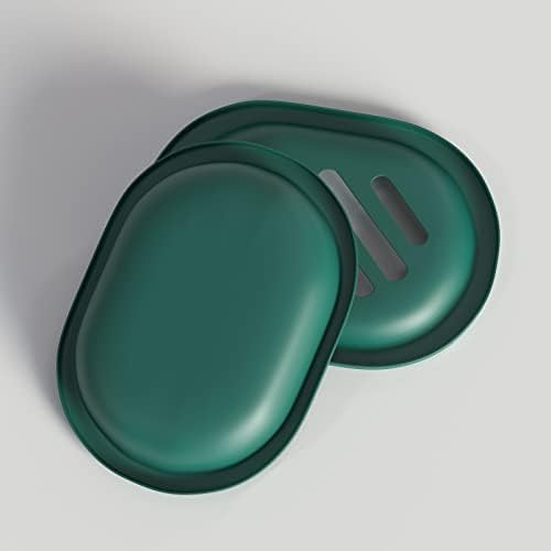 Topsky 2 Pcs Soap Dish with Drip Tray - Dark Green 1