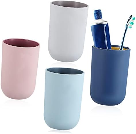4PCS Simple Style Toothbrush Tumblers for Bathroom Use