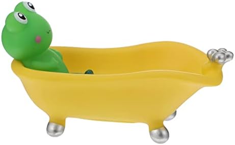 SHOWERORO 1pc Frog Soap Holder Drain Tray
