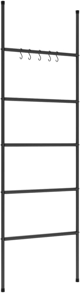 Stylish 5-Tier Iron Towel Rack Black