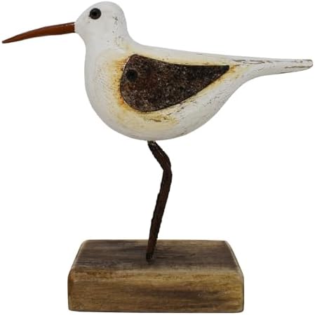 Hand Carved Wooden Seagull Nautical Decor Statue