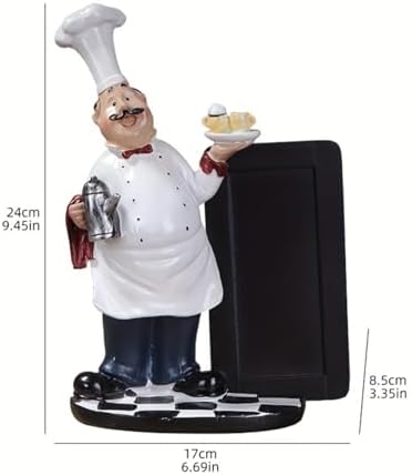 Resin Chef Figurine with Chalkboard Message Board