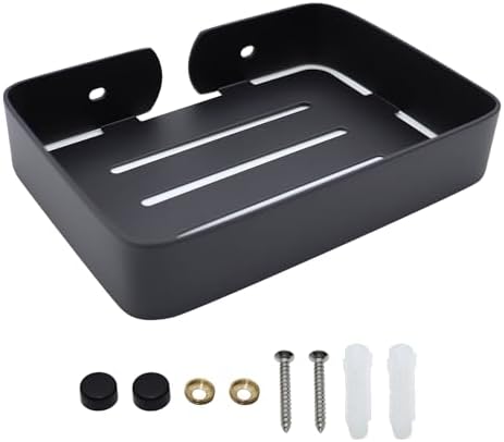 Stainless Steel Black Soap Dish Holder Wall Mount
