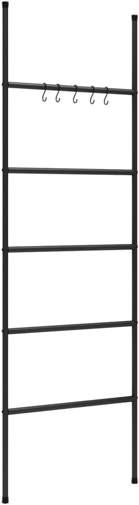 Stylish 5-Tier Iron Towel Rack Black